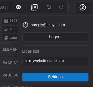 Account menu screenshot placeholder