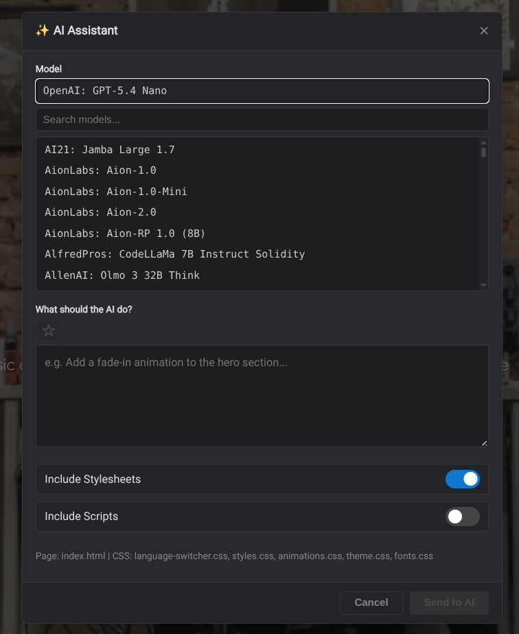 AI assistant screenshot placeholder