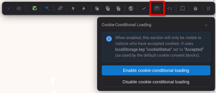 Cookie conditional screenshot placeholder