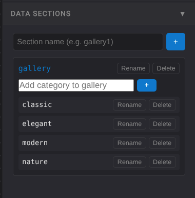 Data sections screenshot placeholder