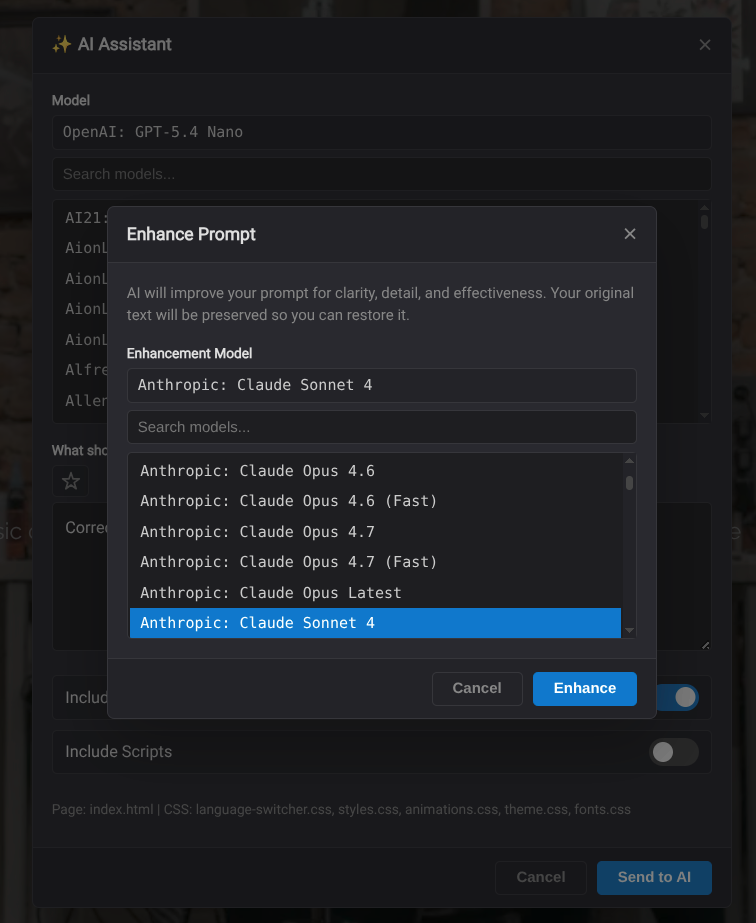 Enhance prompt screenshot placeholder