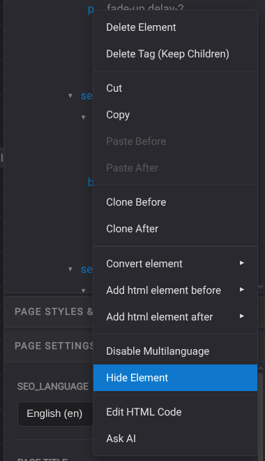 Hidden elements screenshot placeholder
