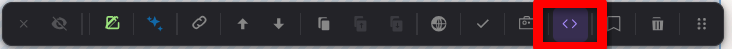 HTML code editor toolbar Button screenshot placeholder