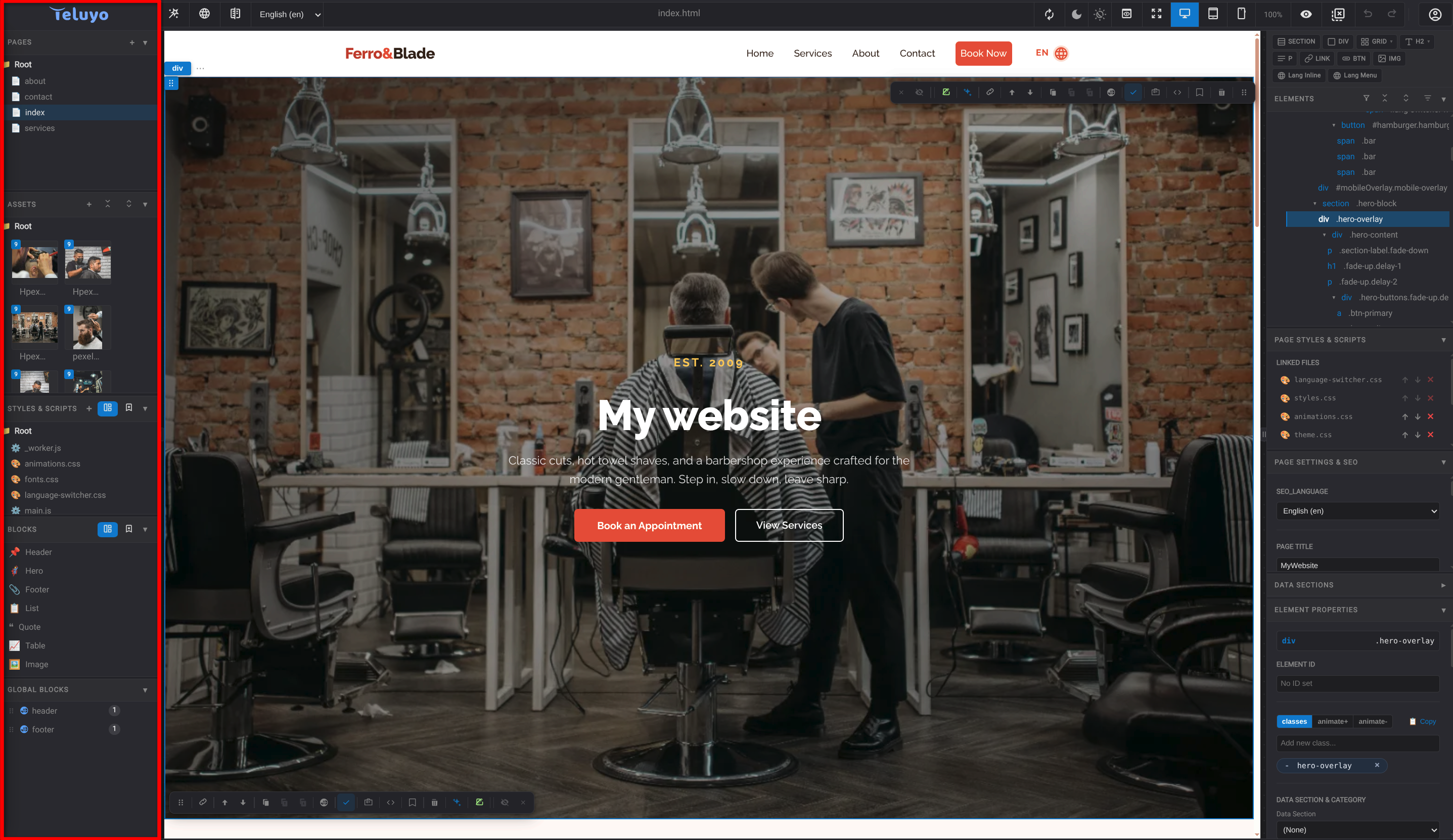 Left sidebar screenshot placeholder