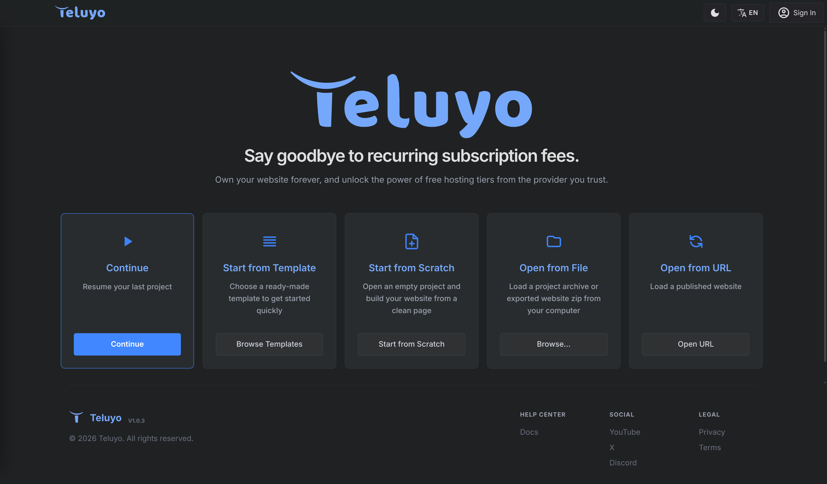 Teluyo workspace screenshot placeholder